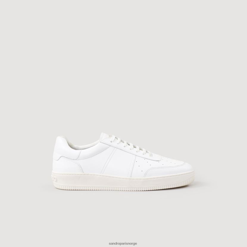 menn Sandro Paris hvit lavtopp skinn joggesko fottøy 6FN4LH842