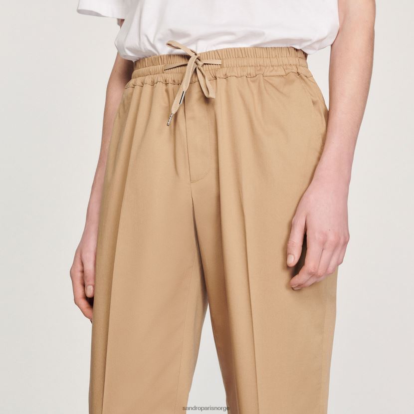 menn Sandro Paris beige elastiske bukser med rett ben klær 6FN4LH761