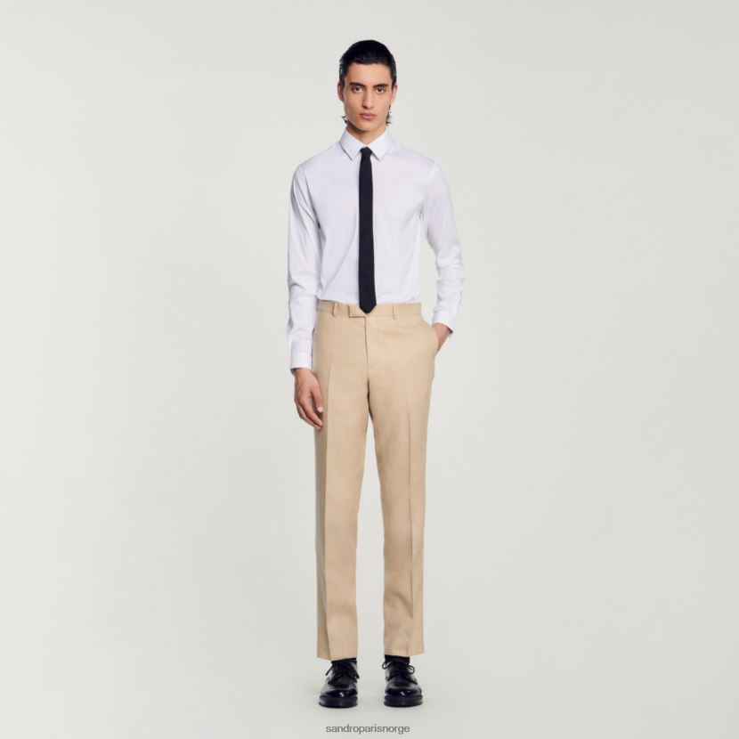 menn Sandro Paris beige linbukser klær 6FN4LH586
