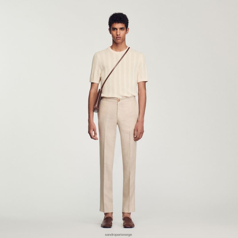 menn Sandro Paris beige linbukser klær 6FN4LH599