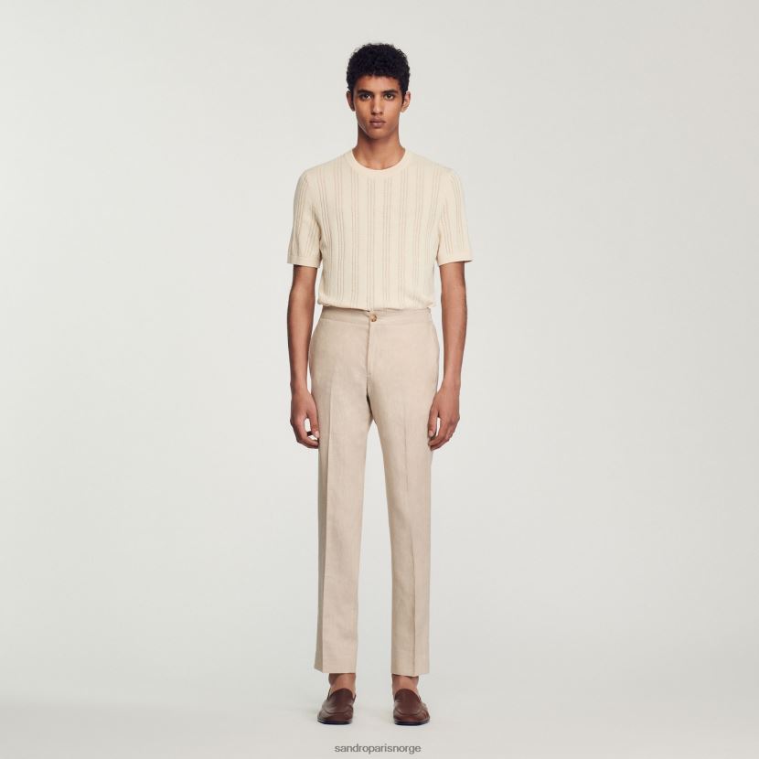 menn Sandro Paris beige linbukser klær 6FN4LH599