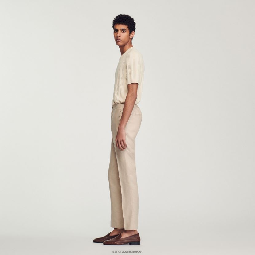 menn Sandro Paris beige linbukser klær 6FN4LH599
