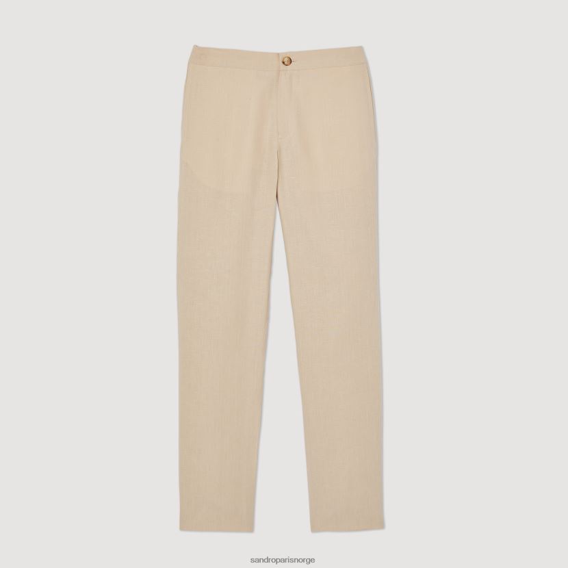 menn Sandro Paris beige linbukser klær 6FN4LH599