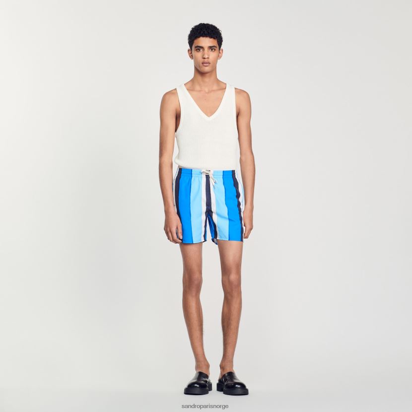 menn Sandro Paris blå badeshorts med striper klær 6FN4LH621