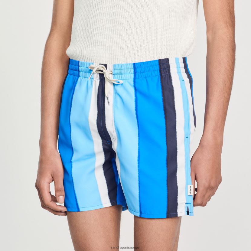 menn Sandro Paris blå badeshorts med striper klær 6FN4LH621