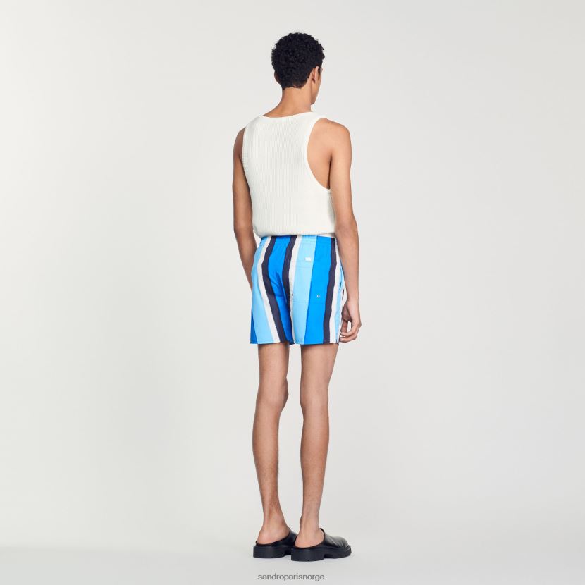 menn Sandro Paris blå badeshorts med striper klær 6FN4LH621