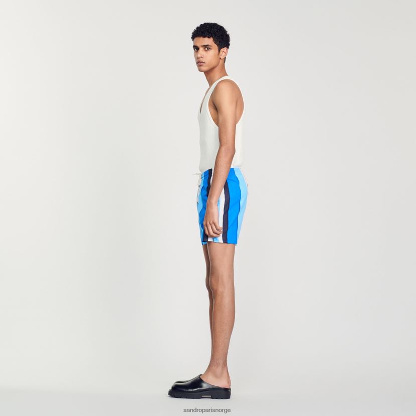 menn Sandro Paris blå badeshorts med striper klær 6FN4LH621