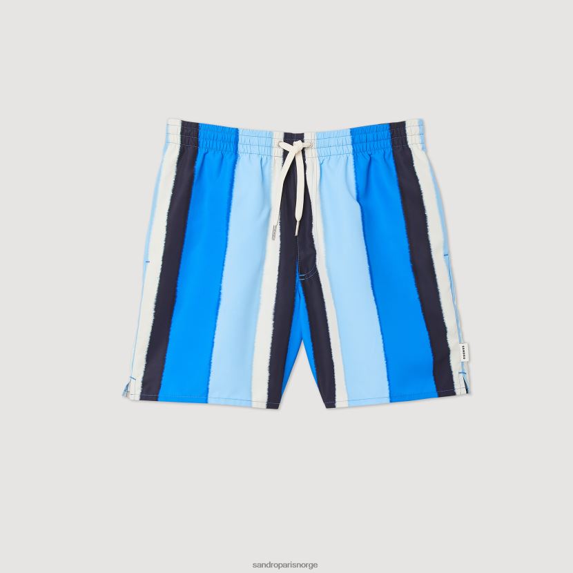 menn Sandro Paris blå badeshorts med striper klær 6FN4LH621