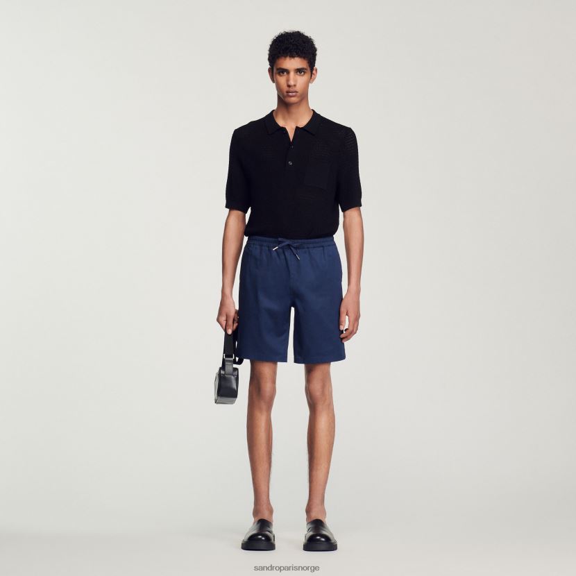 menn Sandro Paris blå bomullsshorts klær 6FN4LH772