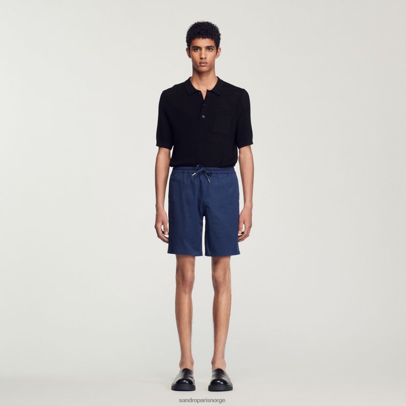 menn Sandro Paris blå bomullsshorts klær 6FN4LH772