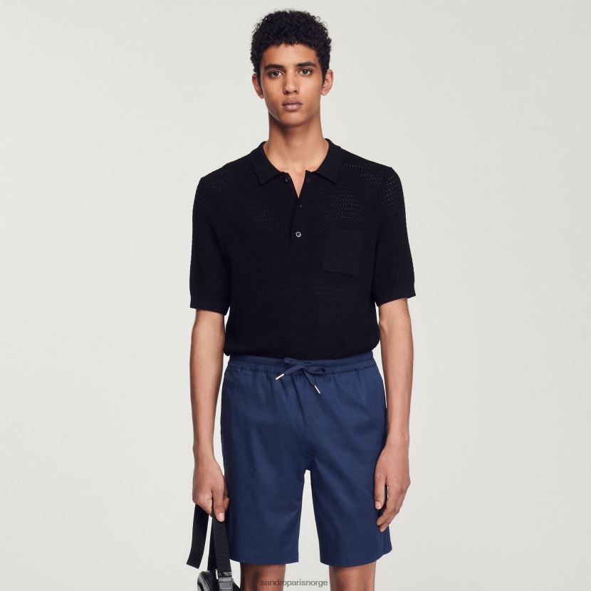 menn Sandro Paris blå bomullsshorts klær 6FN4LH772