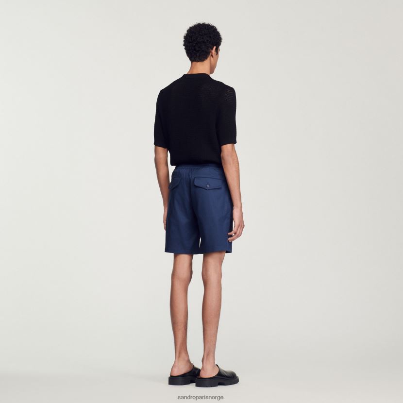 menn Sandro Paris blå bomullsshorts klær 6FN4LH772