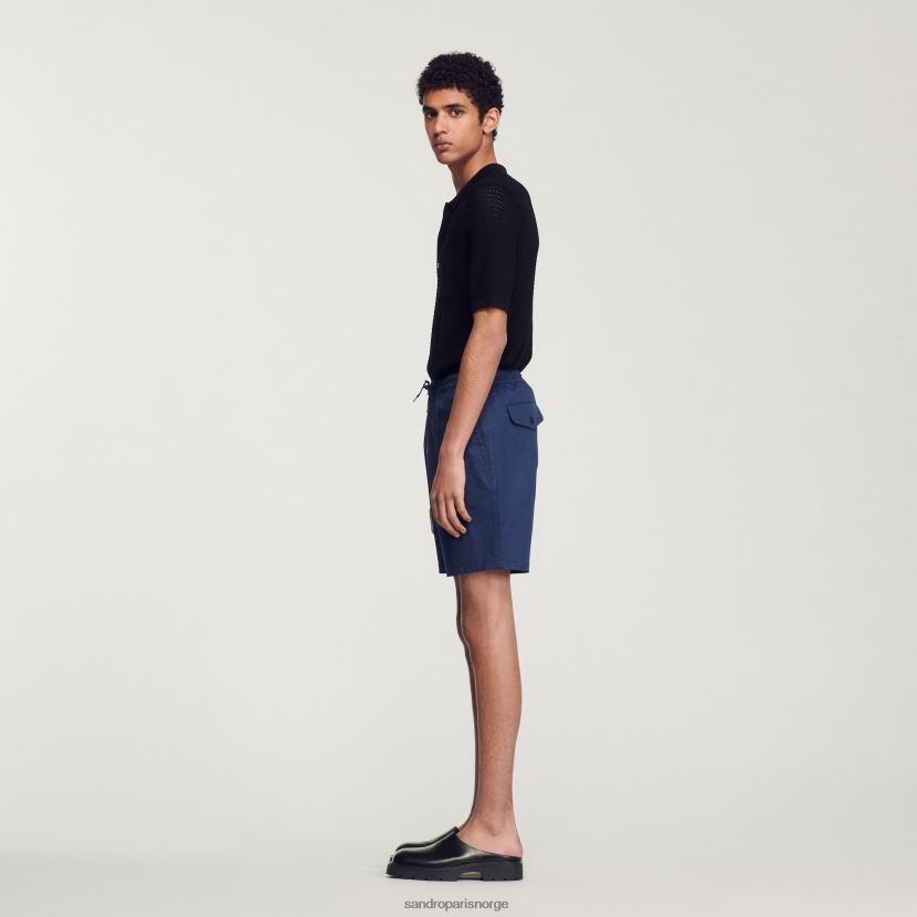 menn Sandro Paris blå bomullsshorts klær 6FN4LH772
