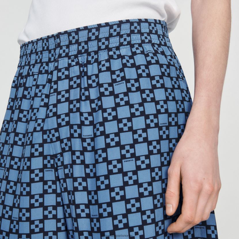 menn Sandro Paris blå shorts med firkantet kryss klær 6FN4LH812