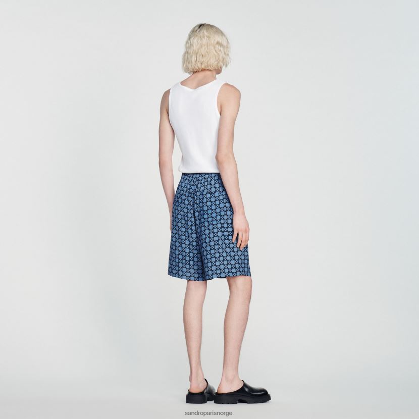 menn Sandro Paris blå shorts med firkantet kryss klær 6FN4LH812