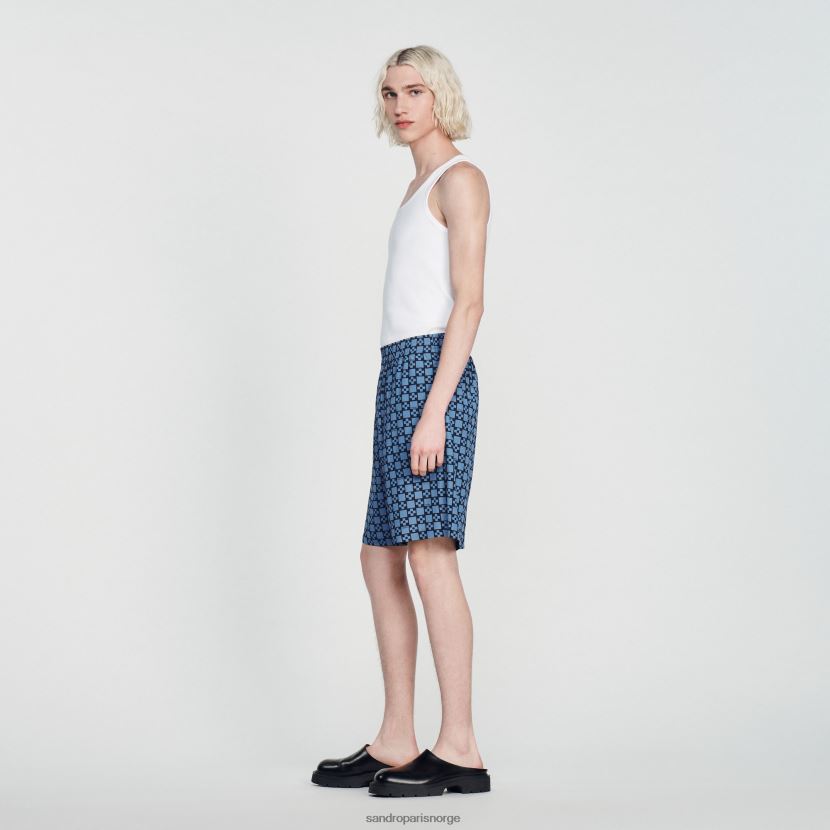 menn Sandro Paris blå shorts med firkantet kryss klær 6FN4LH812
