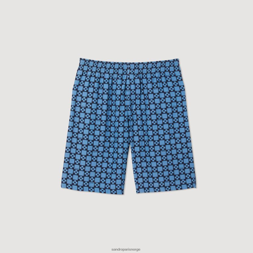 menn Sandro Paris blå shorts med firkantet kryss klær 6FN4LH812