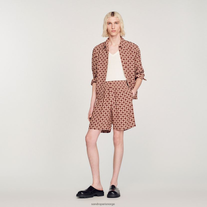 menn Sandro Paris brun shorts med firkantet kryss klær 6FN4LH755