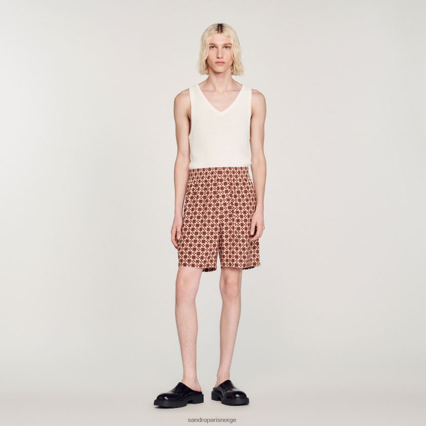 menn Sandro Paris brun shorts med firkantet kryss klær 6FN4LH755
