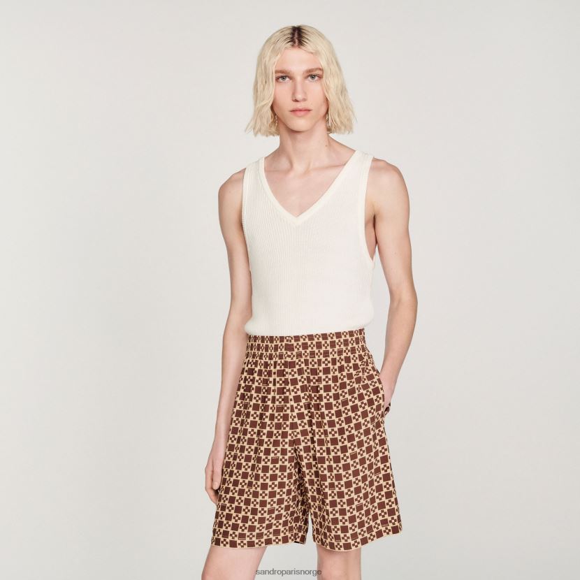menn Sandro Paris brun shorts med firkantet kryss klær 6FN4LH755