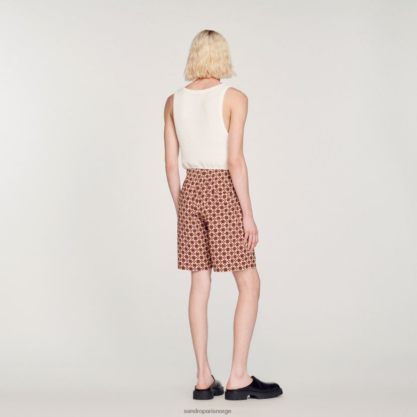 menn Sandro Paris brun shorts med firkantet kryss klær 6FN4LH755