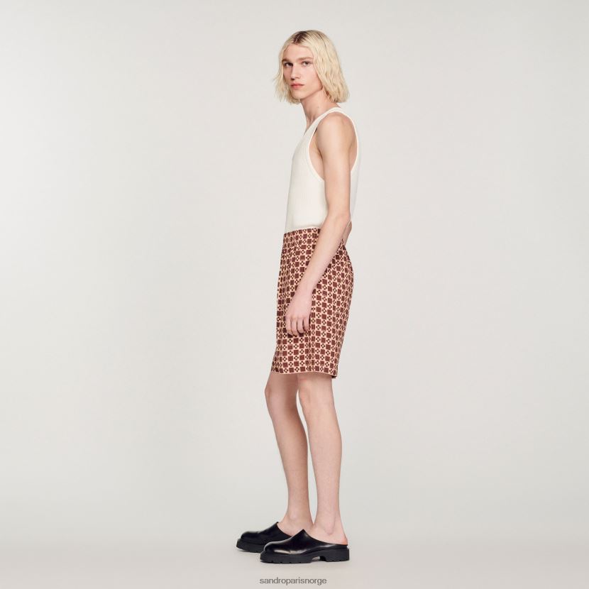 menn Sandro Paris brun shorts med firkantet kryss klær 6FN4LH755