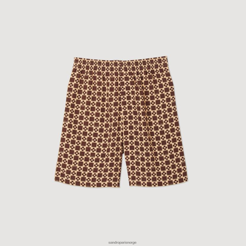 menn Sandro Paris brun shorts med firkantet kryss klær 6FN4LH755