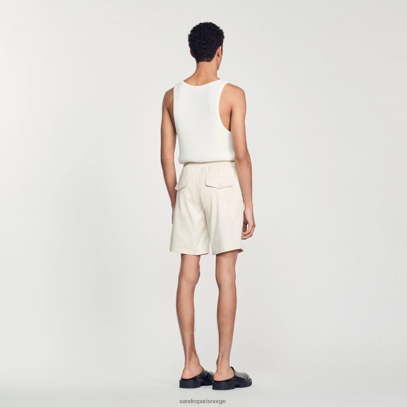 menn Sandro Paris ecru bomullsshorts klær 6FN4LH774