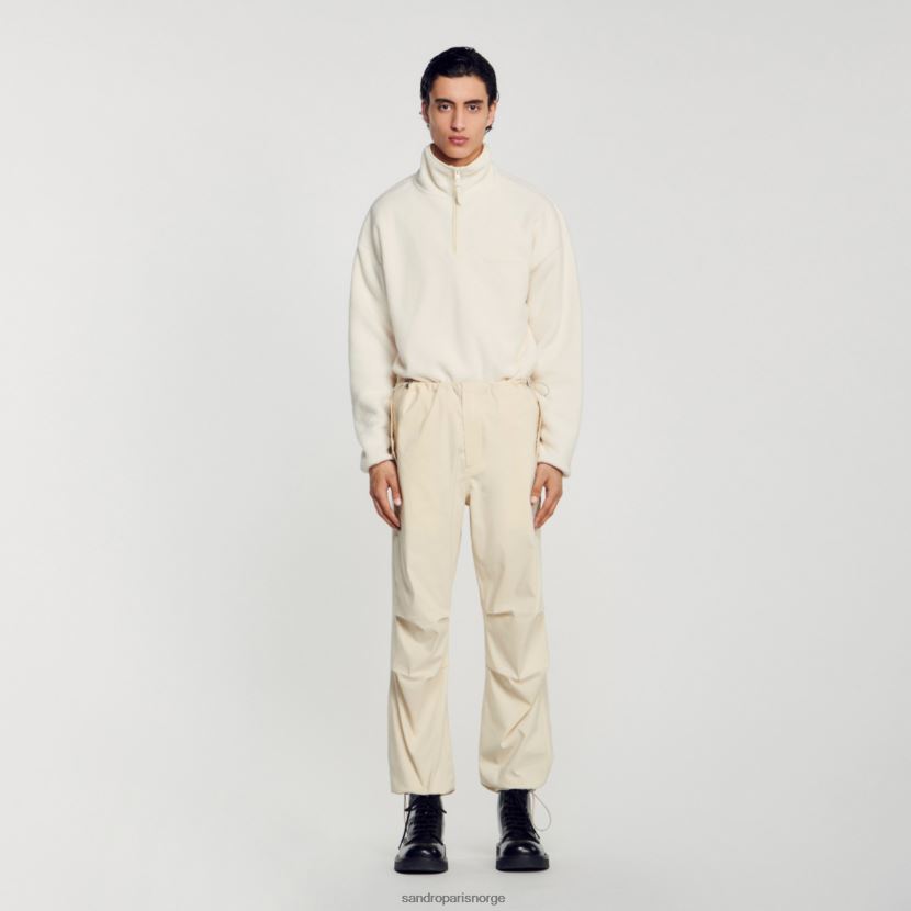 menn Sandro Paris ecru fallskjermbukser klær 6FN4LH593