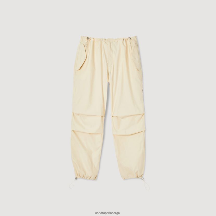 menn Sandro Paris ecru fallskjermbukser klær 6FN4LH593