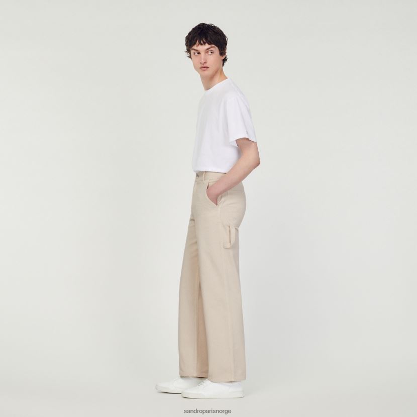menn Sandro Paris ecru snekkerbukser klær 6FN4LH760