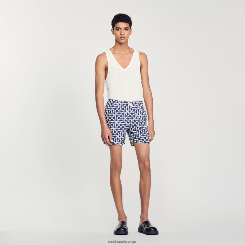 menn Sandro Paris firkantet kors marine kvadratisk cross badeshorts klær 6FN4LH587