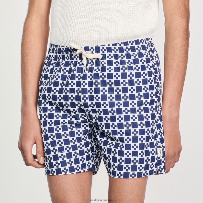 menn Sandro Paris firkantet kors marine kvadratisk cross badeshorts klær 6FN4LH587