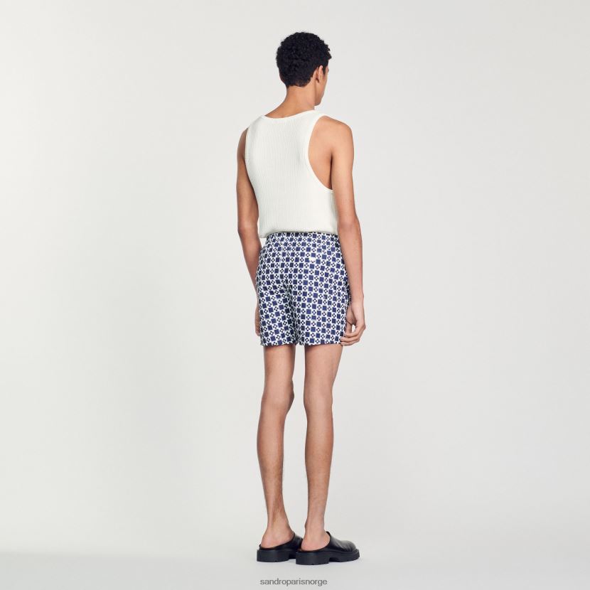 menn Sandro Paris firkantet kors marine kvadratisk cross badeshorts klær 6FN4LH587