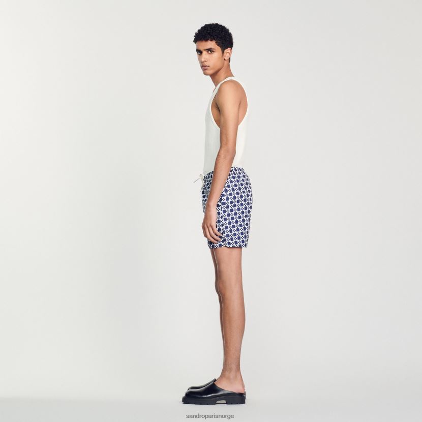 menn Sandro Paris firkantet kors marine kvadratisk cross badeshorts klær 6FN4LH587