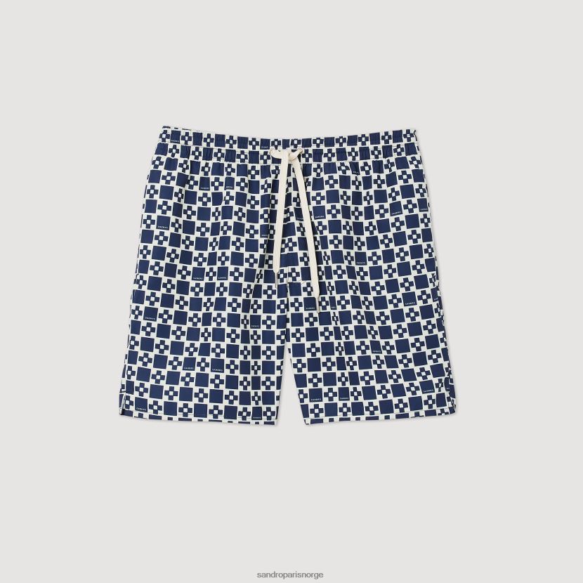 menn Sandro Paris firkantet kors marine kvadratisk cross badeshorts klær 6FN4LH587