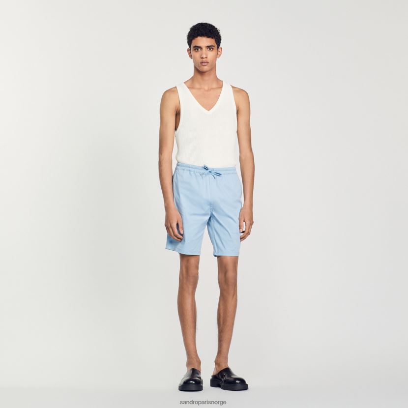 menn Sandro Paris himmelblå bomullsshorts klær 6FN4LH741
