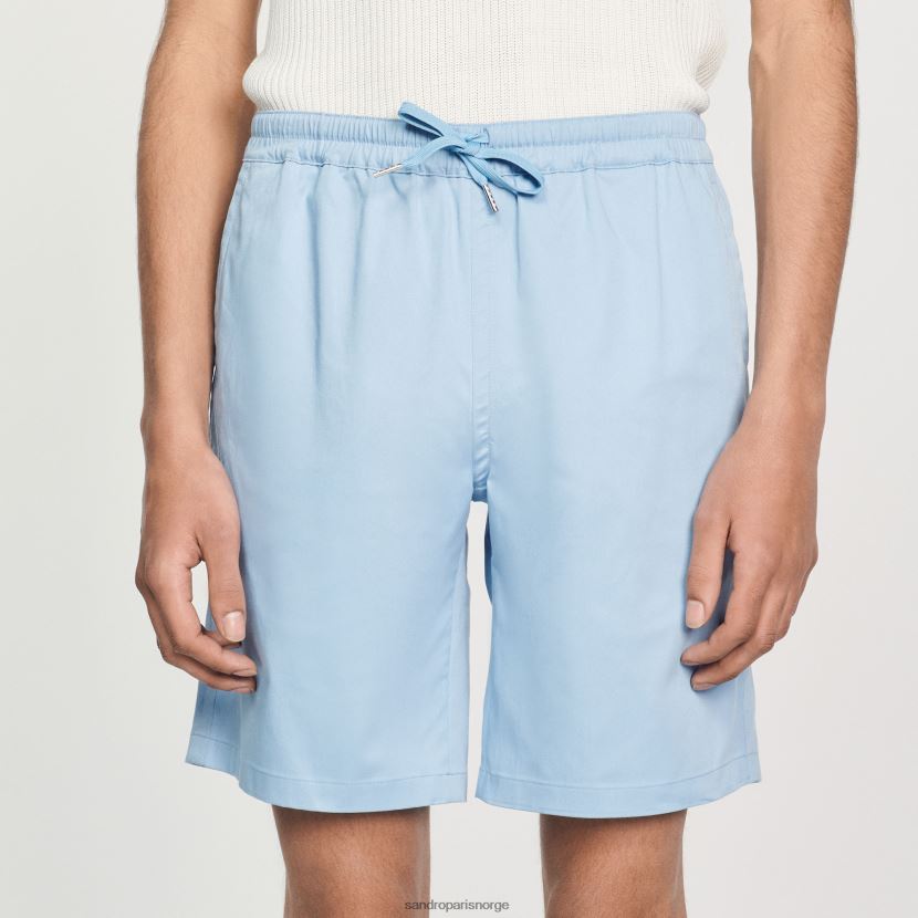 menn Sandro Paris himmelblå bomullsshorts klær 6FN4LH741