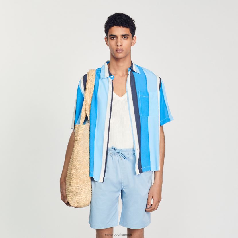 menn Sandro Paris himmelblå bomullsshorts klær 6FN4LH741