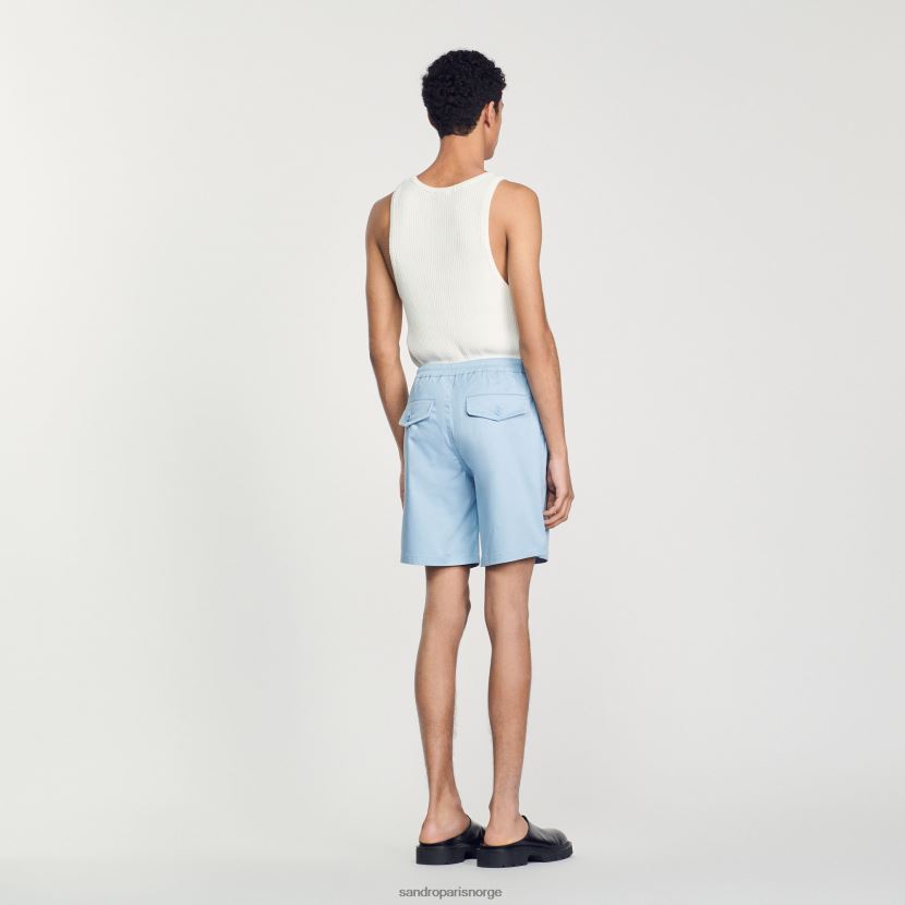 menn Sandro Paris himmelblå bomullsshorts klær 6FN4LH741