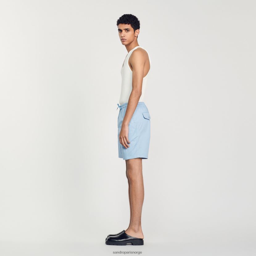 menn Sandro Paris himmelblå bomullsshorts klær 6FN4LH741