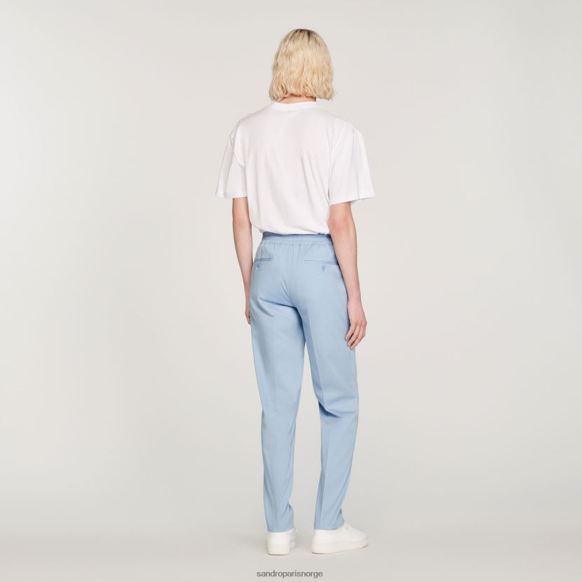 menn Sandro Paris lyse blå elastiske bukser med rett ben klær 6FN4LH796
