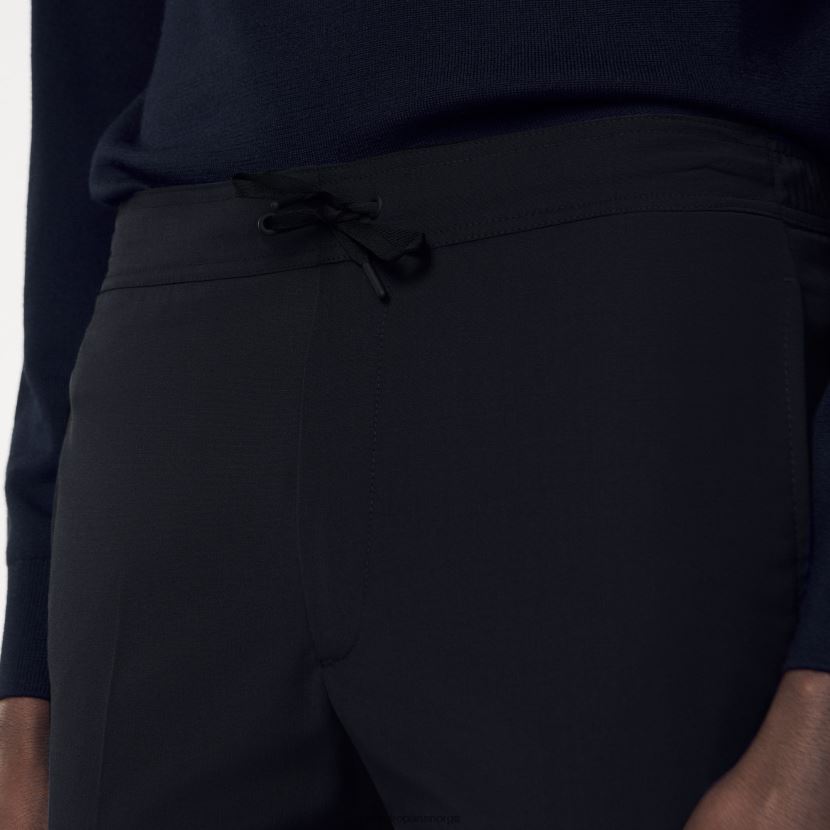 menn Sandro Paris marineblå bukser med elastisk midje klær 6FN4LH657