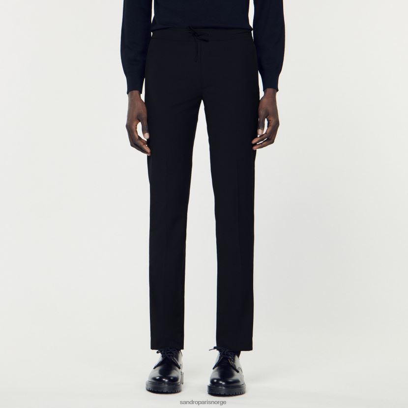 menn Sandro Paris marineblå bukser med elastisk midje klær 6FN4LH657