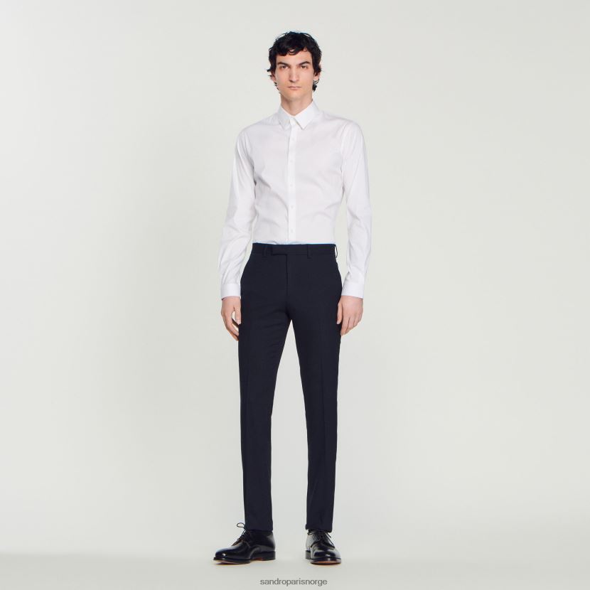 menn Sandro Paris marineblå dressbukser i ull klær 6FN4LH617