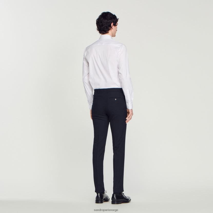 menn Sandro Paris marineblå dressbukser i ull klær 6FN4LH617