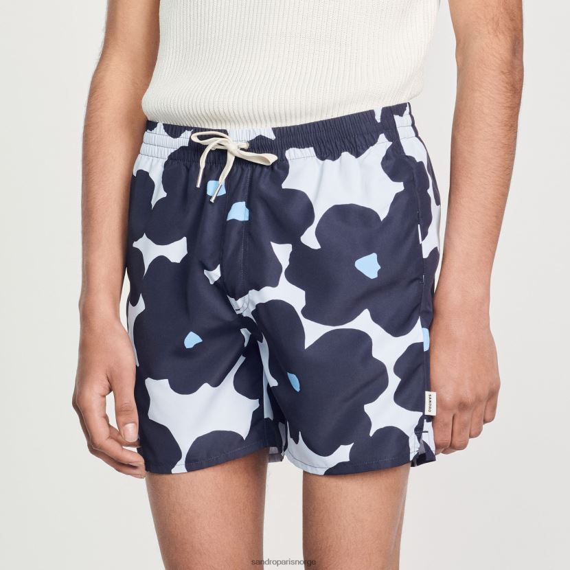 menn Sandro Paris marineblå floral badeshorts klær 6FN4LH694