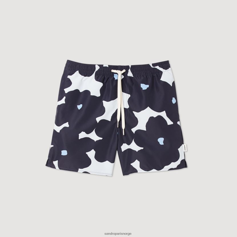 menn Sandro Paris marineblå floral badeshorts klær 6FN4LH694