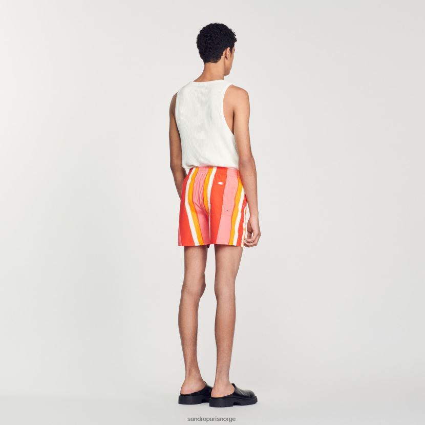 menn Sandro Paris rød badeshorts med striper klær 6FN4LH620