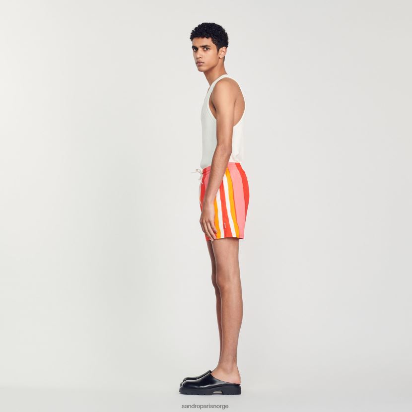 menn Sandro Paris rød badeshorts med striper klær 6FN4LH620